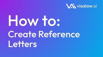 How to Create Reference Letters in Drafts 2.0 | Visalaw AI Tutorial