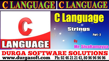 C Language tutorial||onlinetraining||Strings Part-2 by Sivaramayya