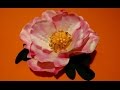 Fabric flowers how to make/rosehip made of fabrics/tutorial/Цветы из ткани: шиповник/легко