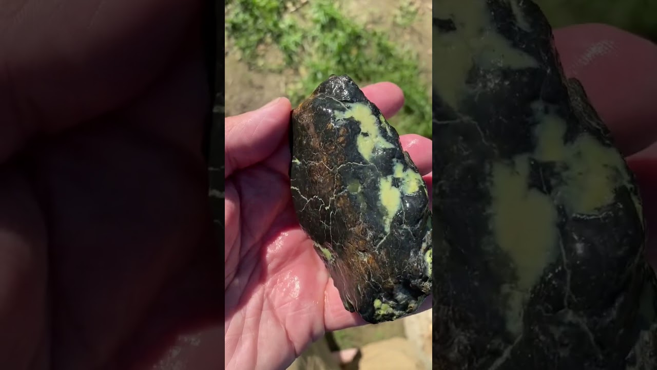 Glowing green? Pure antigorite serpentine on serpentinite. 