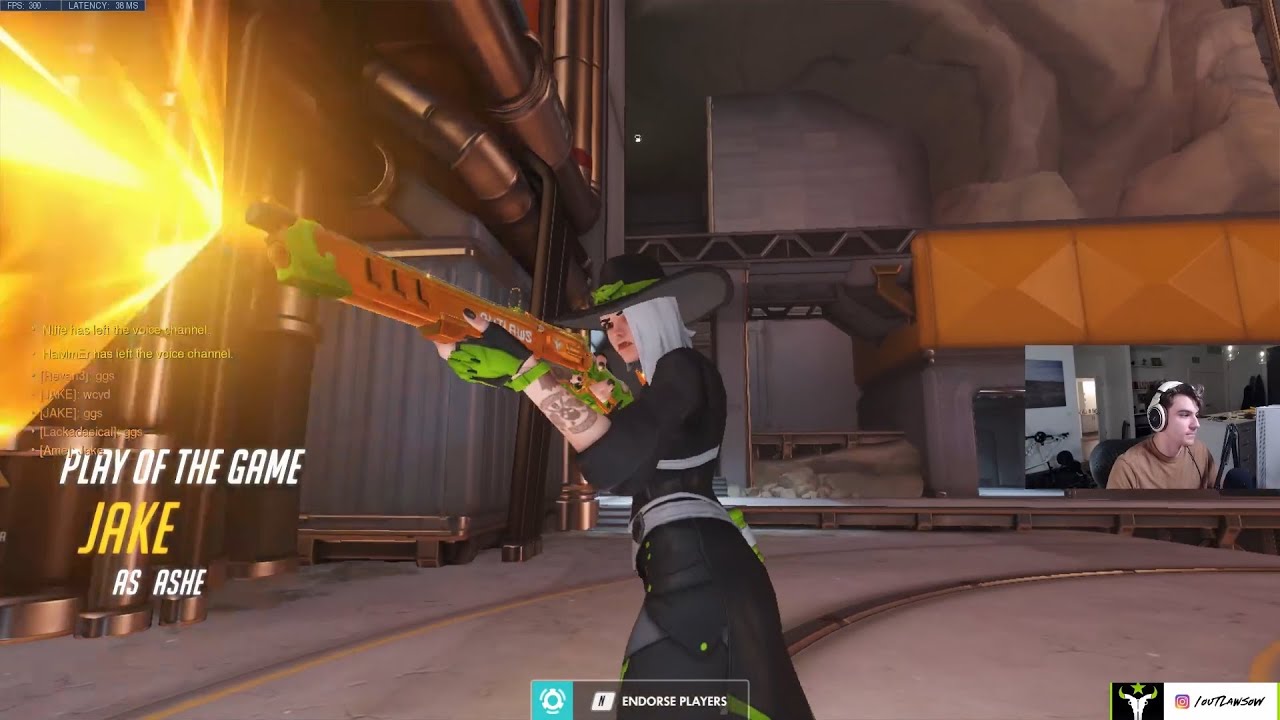 POTG! JAKE INSANE NANO ASHE GAMEPLAY OVERWATCH SEASON 32 TOP 500