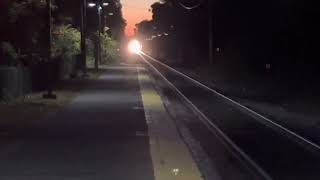 Needham Line Train #604 flying past Bellevue Station, Boston MA 10/28/22