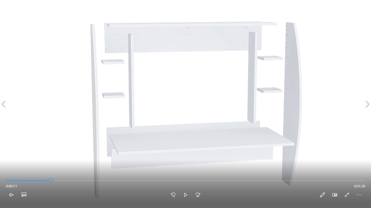 Buglem Floating Computer Desk Animated Assembly & Mounting Instructions ...
