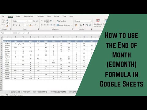 How to use the End of Month (EOMONTH) formula in Google Sheets