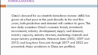 Acrylonitrile Butadiene Styrene ABS Markets in China