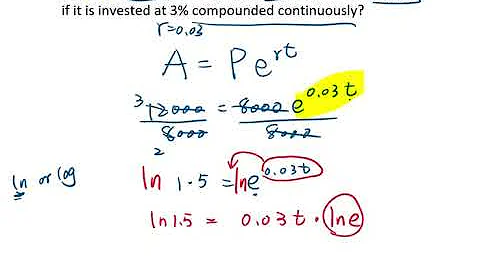 Word problem: Continuous compound interest formula (finding time)