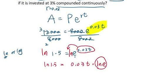 Word problem: Continuous compound interest formula (finding time)