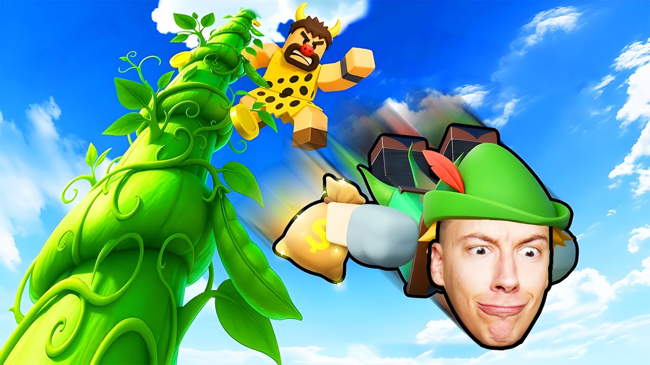 ESCALADER LE HARICOT MAGIQUE DE NIVEAU MAXIMUM DANS LA TOUR CLIMB AND JUMP ! (ROBLOX)