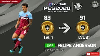 Best gold LMF in Pes 2020 || max ratings and level || players for gold squad ||