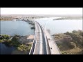 Botswana/Zambia Kazungula Bridge Aerial View (Drone HD)