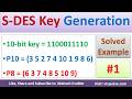 1. Simplified DES (S-DES) Key Generation Solved Example in Cryptograhy by Vidya Mahesh Huddar