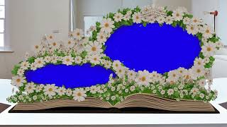 Book Open wedding frame flowers animation