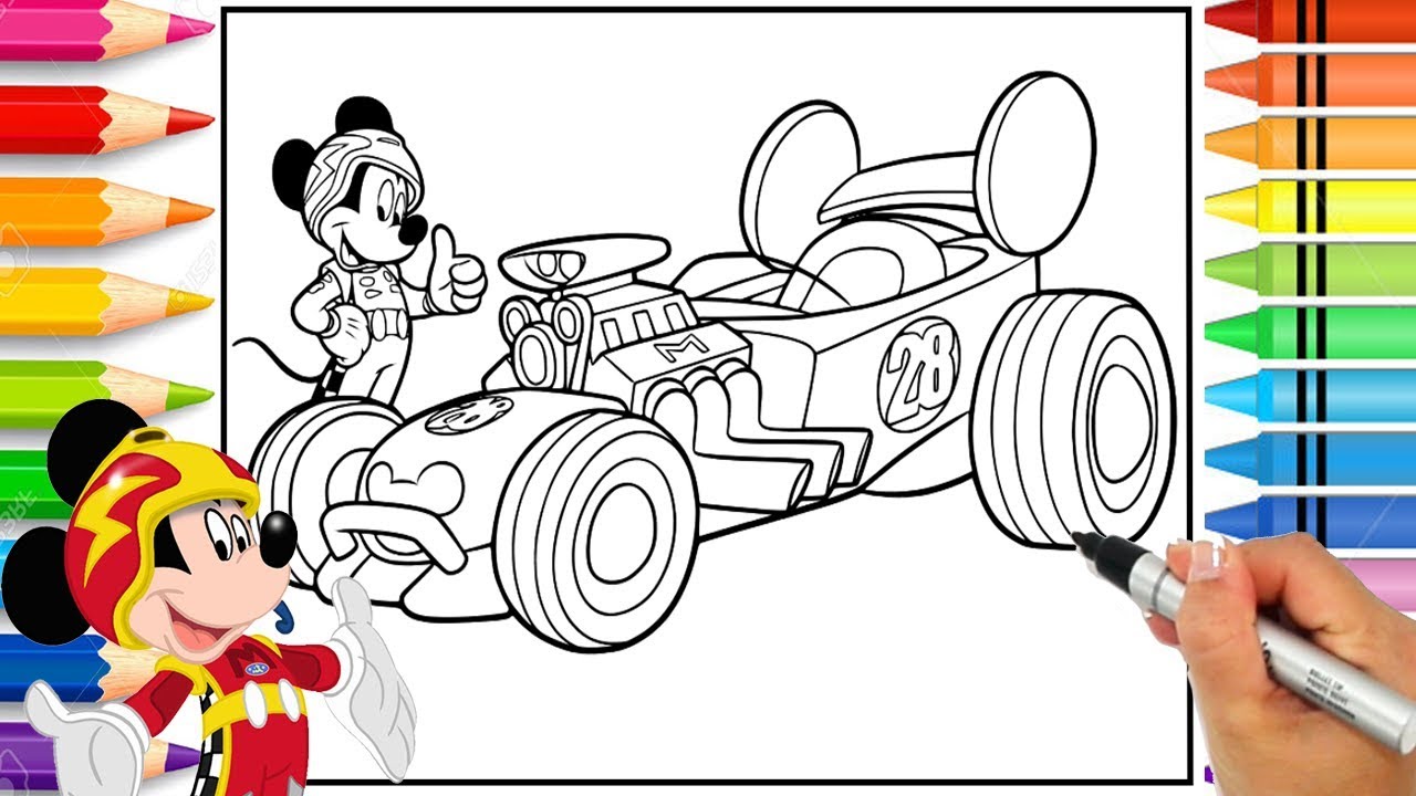 mickey and the roadster racers coloring pages