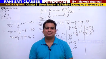 Class 10 Maths (Ex 3B Example-08) Linear Equation in 2 Variable (RS Aggarwal 2020)