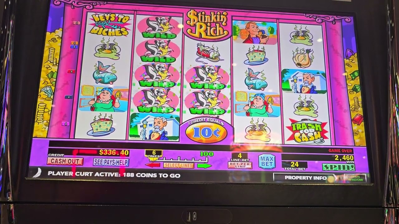 $2.40Bet,,$246LINEHIT,,10 CentDenom 6LinesX4,StinkinRich.