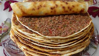 اللحم بعجين بطريقتين بالمقلاة وعلى السخانة بدون فرن سريعة التحضير كتير طيبة😋 turque lahmacun