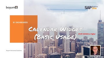 B1 Dashboard - Calendar Widget (Basic Usage)