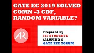 GATE EC 2019 SOLVED 3 COM | Random Variables Wealth