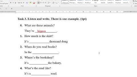 Đề Thi Học Kì 2 Tiếng Anh 4 Global Success (Phần Nghe Listening) Part 3