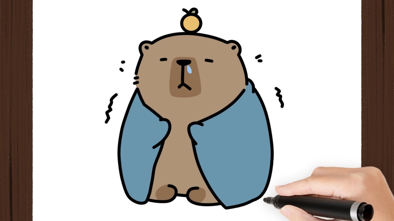How To Draw a COLD CAPYBARA I Easy - YouTube