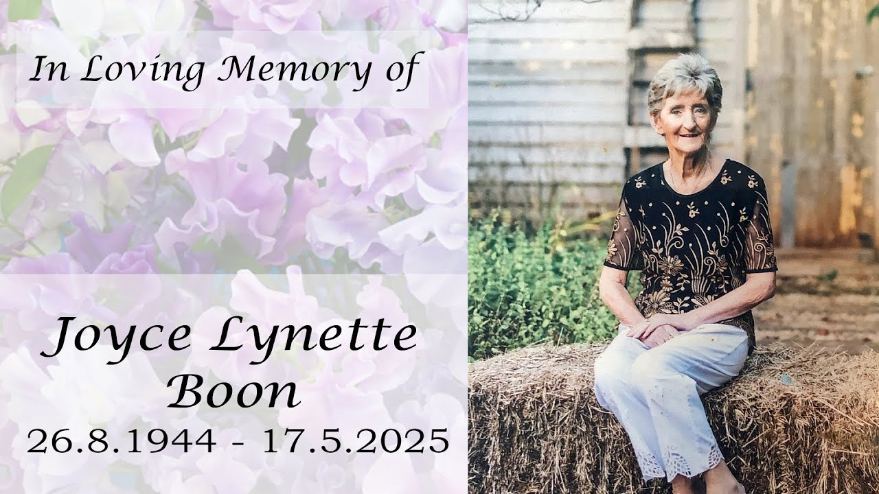 Joyce Lynette Boon Funeral Service - YouTube