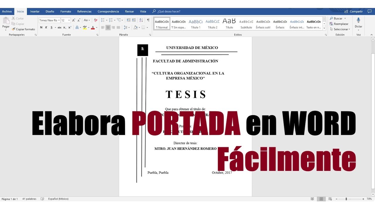 Compartir 14+ imagen como hacer portadas formales en word