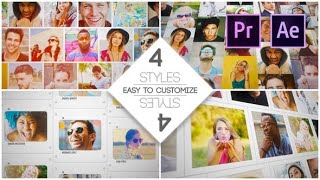 Premiere Pro Template: Mosaic Slides Logo Opener + Free Font