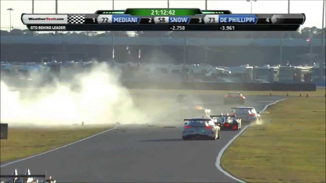 USC 24h of Daytona 2014 Massive crash Gidley Malucelli (Live + Replay)