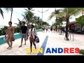 4K SAN ANDRES ISLAND 🏖️  Beauty of sidewalk Spratt Bight Beach on Foot Colombia Walking Tour 🇨🇴