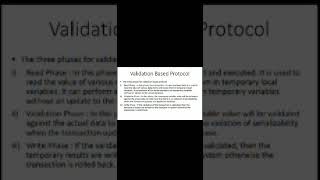 Famous DBMS   Validation Protocol + Deadlock Profile