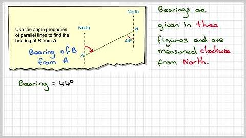 Finding a bearing using parallel lines angle properties 01