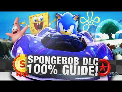 Sonic Racing CrossWorlds - SpongeBob DLC - All Time Trials S-Ranks & Red Star Ring Locations!