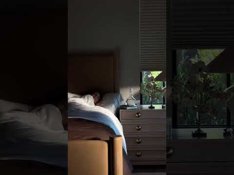 Hunter Douglas Duette blackout honeycomb shades in a bedroom