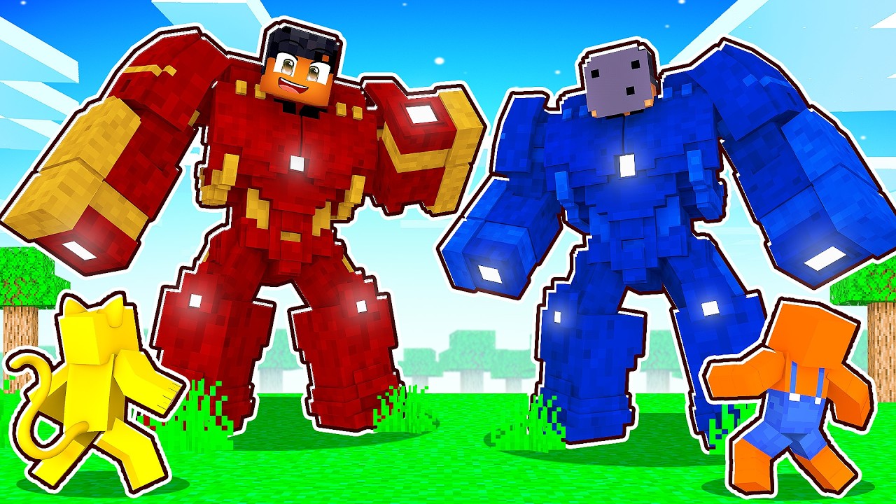 Viramos ARMADURAS GIGANTES do HOMEM DE FERRO no Minecraft!