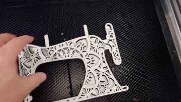 Glowforge laser cutting cardboard sewing machine