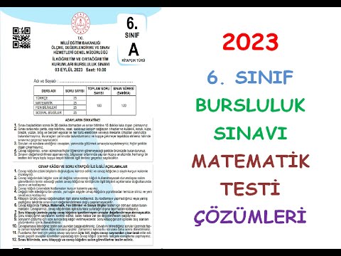 2023 6. SINIF BURSLULUK SINAVI MATEMATİK TESTİ ÇÖZÜMLERİ