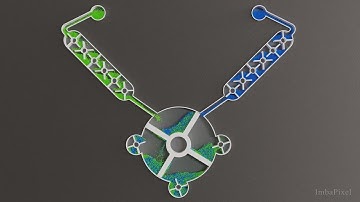 Particles. Mixing two colors. Blender