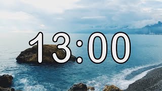 13 minute timer with Calm and Soft Music and sea wave cinematic background