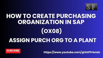 OX08: How to Create Purchasing Organization in SAP | Assign to Plant | Interview beneficial