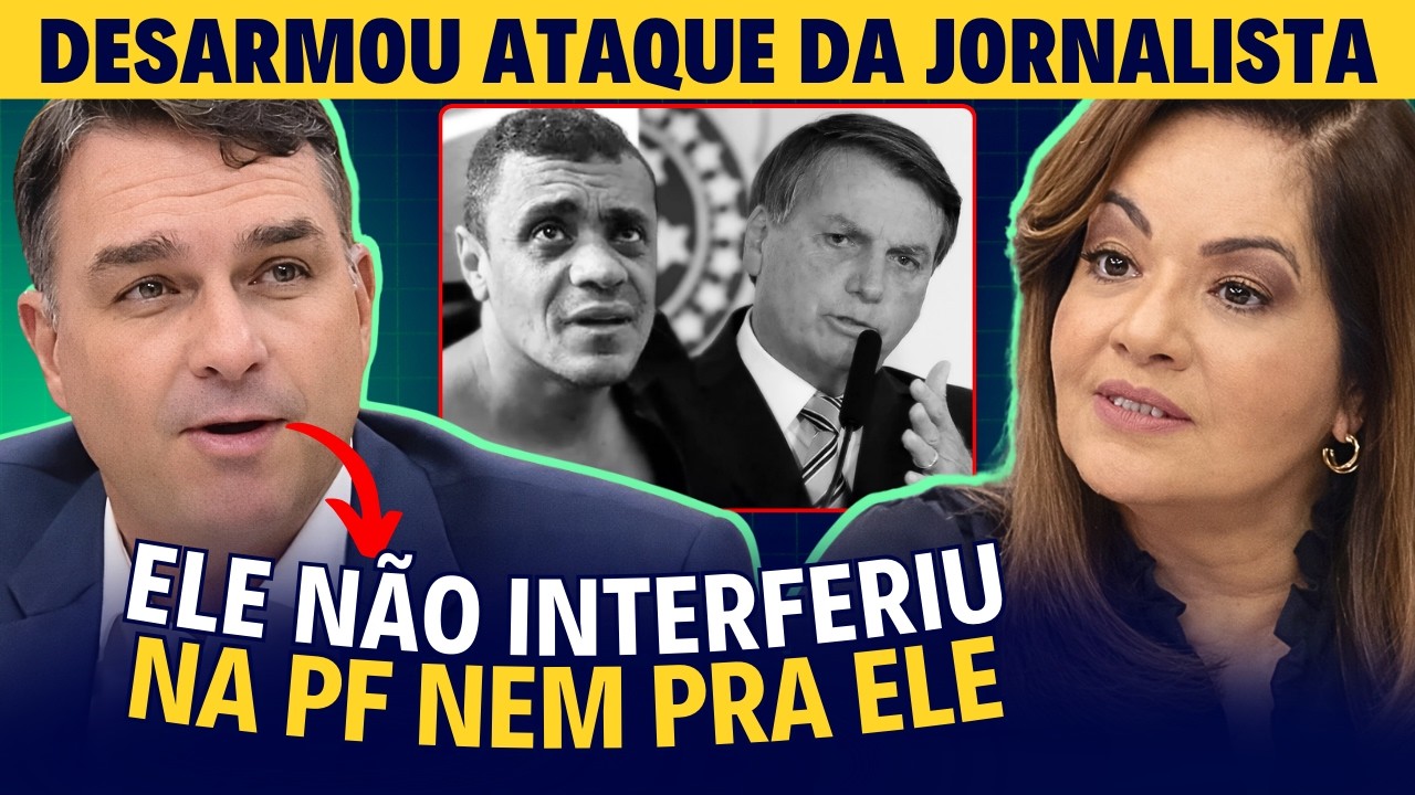 Flávio Bolsonaro REBATE ACUSAÇÕES de Jornalista em sabatina TENSA