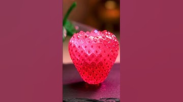 Crystal Strawberry — Precision Cut in Glowing Detail  #relaxing #satisfyling #relaxingvideo #asmr
