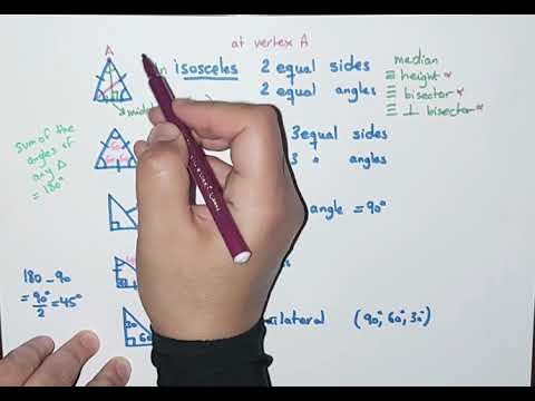 1 قاعدات لل Geometry Triangles Grade9 Math Lebanon Isosceles Right Equilateral Semi