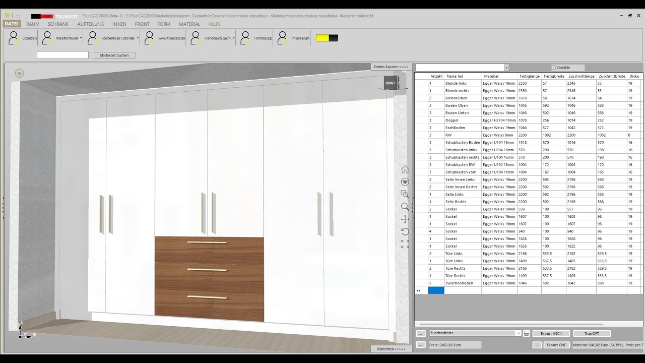TrunCAD 20XX | Customized wardrobe
