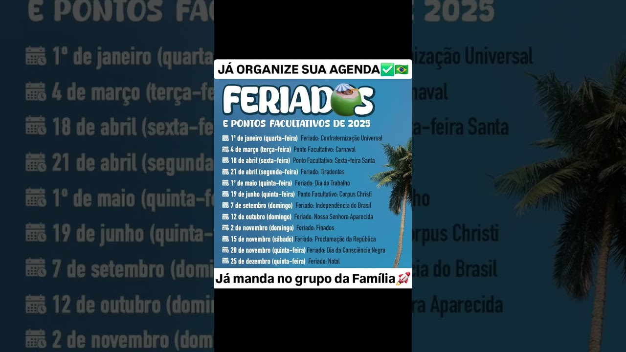 FERIADOS 2025🇧🇷 