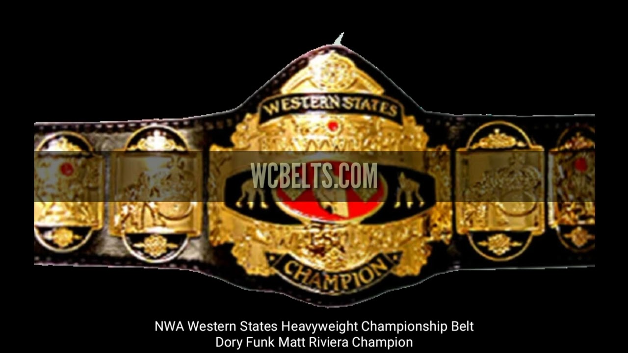 NWA Western States Heavyweight Championship Belt |Dory Funk Matt Riviera Champion