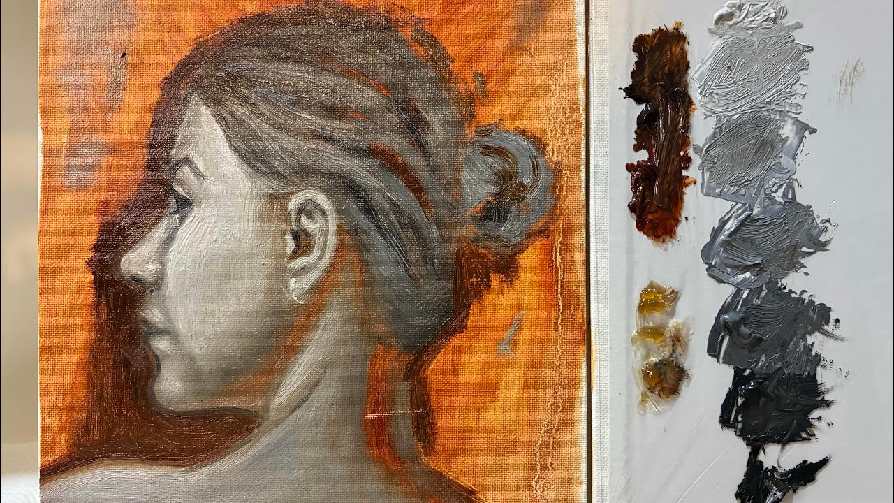 Retrato femenino usando la grisalla 