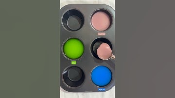 Guess the Color | Lime + peach pink + bright blue #colormixing #amazing