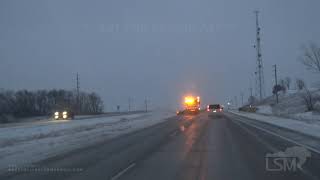 10-20-2020 Fargo, ND Afternoon snow commute- DOT Plows- Cars in ditch.