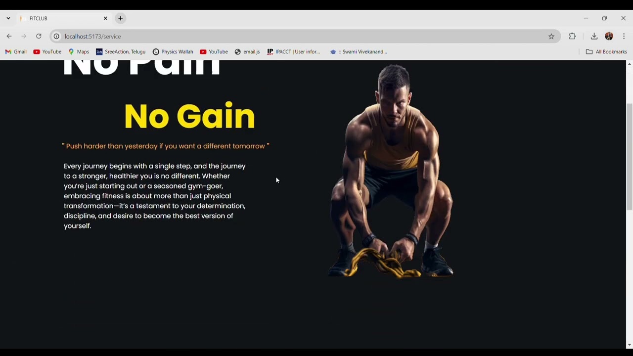 FITCLUB : A simple Gym private website using HTML, CSS, JavaScript , React(vite)