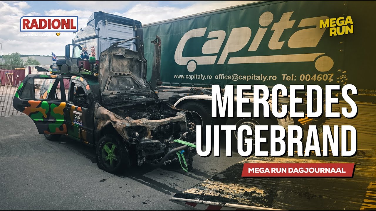 Mercedes van een runner uitgebrand! - RADIONL MegaRun Dagjournaal 4